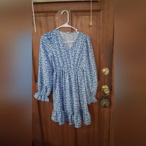 Floral Blue Kids Dress